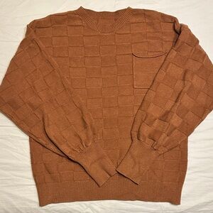 Women's Cozy Brown Crewneck Sweater